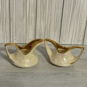 Pearl China Company, Gold Trimmed Aladdin Lamp Shaped Creamer and Sugar Bowl